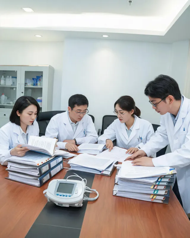 Regulatory affairs team reviewing 510k files
