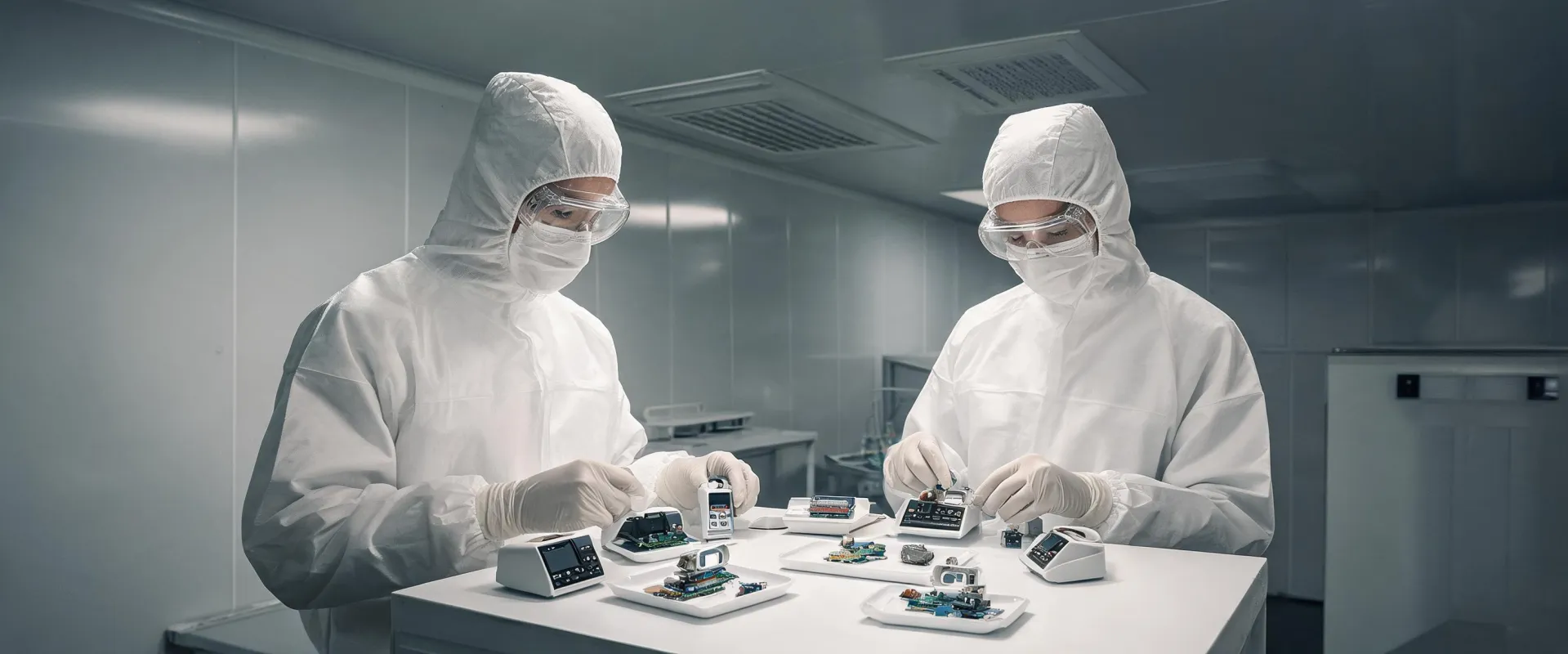 ISO 13485 cleanroom assembling pulse oximetry modules